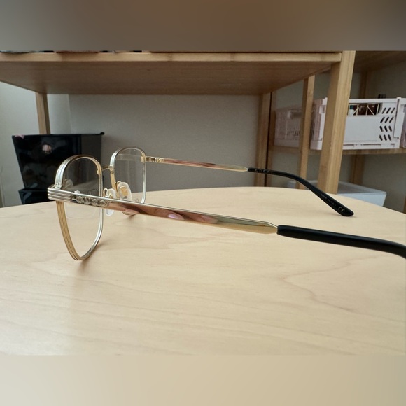 GUCCI GG0804O 004 Rectangular Square Gold Demo Lens 49 mm Women's Eyeglasses - Picture 8 of 9